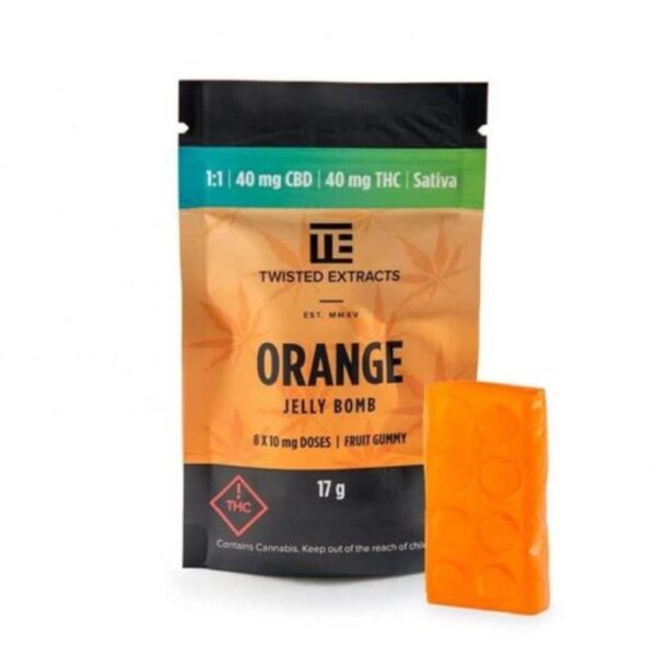 Twisted Extracts Orange Jelly Bomb (Sativa or 1:1 Sativa/CBD)
